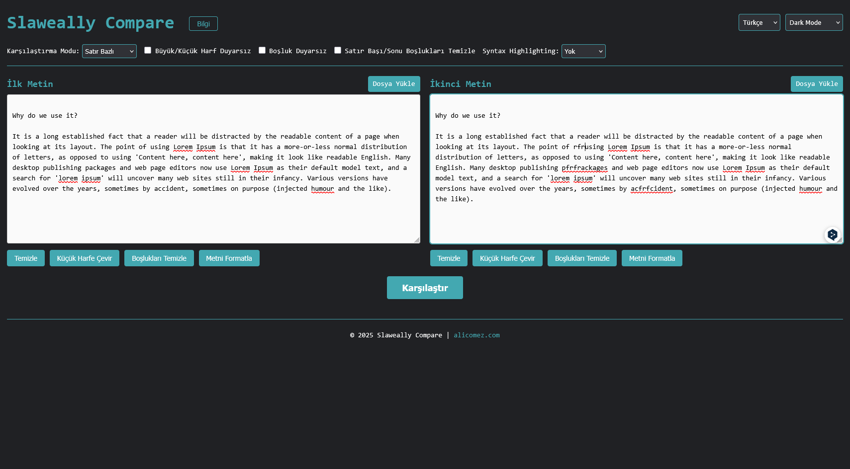Text Compare Tool